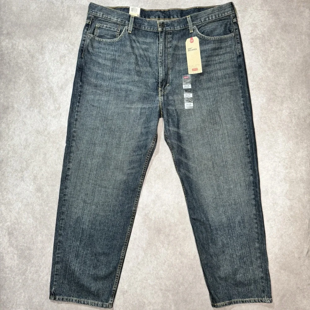 NWT Levis 550 Jeans Mens 44x29 Med Dark Relaxed Fit Denim Loose Through Thigh